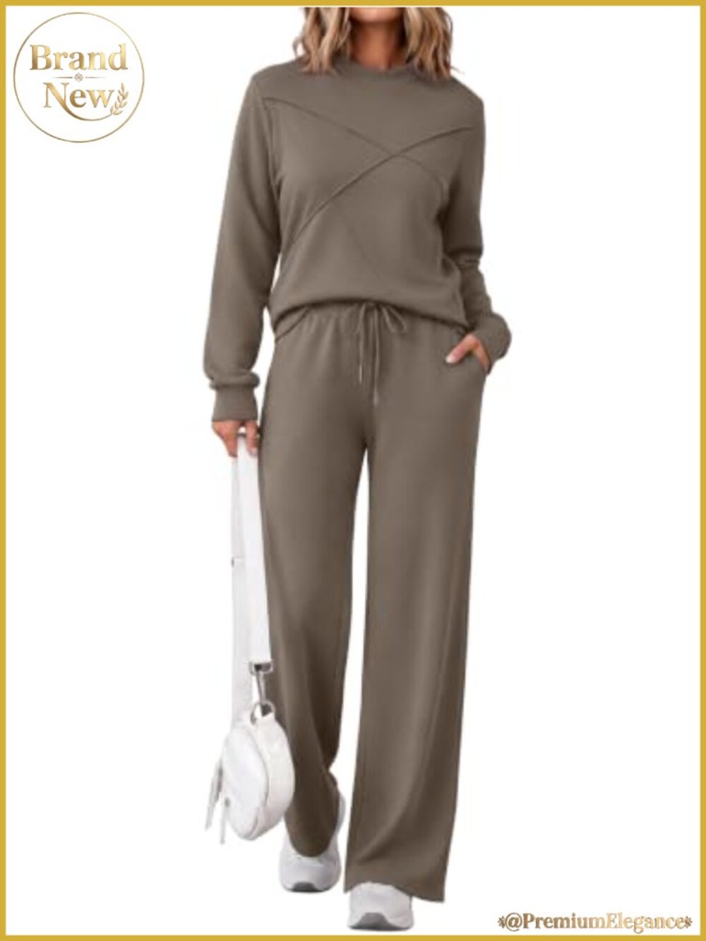 2 Piece Lounge Set Mock Neck Top & Pants Modal Blend